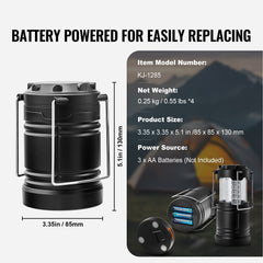 LED Camping Lanterns Collapsible Battery Powered Flashlights Set of 4