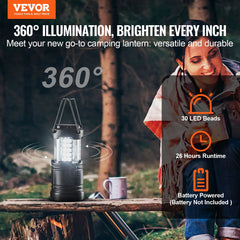 LED Camping Lanterns Collapsible Battery Powered Flashlights Set of 4