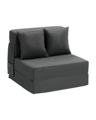 Folding Sofa Bed, 3-in-1 Foldable Couch Bed with 2 Pillows and Washable Cover, 25D High Density Memory Foam Convertible Sleeper Chair Bed, Futon Couch for Living Room, Bedroom, Dark Grey(Single)