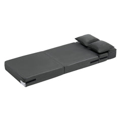 Folding Sofa Bed, 3-in-1 Foldable Couch Bed with 2 Pillows and Washable Cover, 25D High Density Memory Foam Convertible Sleeper Chair Bed, Futon Couch for Living Room, Bedroom, Dark Grey(Single)