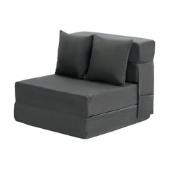 Folding Sofa Bed, 3-in-1 Foldable Couch Bed with 2 Pillows and Washable Cover, 25D High Density Memory Foam Convertible Sleeper Chair Bed, Futon Couch for Living Room, Bedroom, Dark Grey(Single)