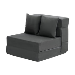 Folding Sofa Bed, 3-in-1 Foldable Couch Bed with 2 Pillows and Washable Cover, 25D High Density Memory Foam Convertible Sleeper Chair Bed, Futon Couch for Living Room, Bedroom, Dark Grey(Single)