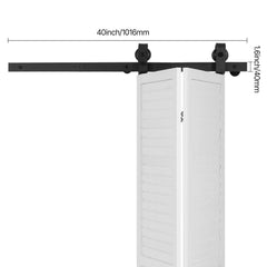 Bi-Folding Sliding Barn Door Hardware Track Kit 40" for Two 18" Doors