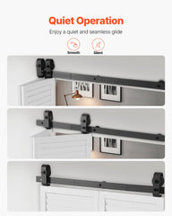 Bi-Folding Sliding Barn Door Hardware Track Kit 40" for Two 18" Doors