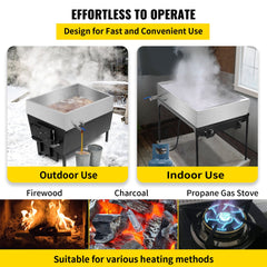 Maple Syrup Evaporator Pan 76x41x24 cm Stainless Steel Maple Syrup Boiling Pan with Valve for Boiling Maple Syrup