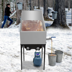 Maple Syrup Evaporator Pan 76x41x24 cm Stainless Steel Maple Syrup Boiling Pan with Valve for Boiling Maple Syrup