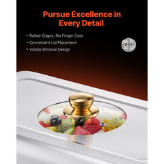 Chafing Dish Buffet Set, 4 Qt 2 Pack, Stainless Steel Chafer with 4 Half Size Pans, Rectangle Catering Warmer Server with Glass Lid Water Pan Folding Stand Fuel Holder, for Wedding Party Banquet