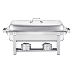 8 Qt 6 Pack Rectangle Chafing Dish Buffet Set Fullsize Pan Stainless Steel