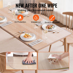 Plastic Table Cover, 40 x 60 Inch 2.0 mm Thick Clear Table Protector, Rectangle PVC Desk Mat, Waterproof & Easy Cleaning Desk Pad Tablecloth, for Office Dresser Dining Room Table Night Stand