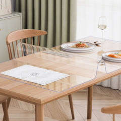 Plastic Table Cover, 40 x 60 Inch 2.0 mm Thick Clear Table Protector, Rectangle PVC Desk Mat, Waterproof & Easy Cleaning Desk Pad Tablecloth, for Office Dresser Dining Room Table Night Stand