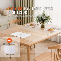 Plastic Table Cover, 42 x 60 Inch 1.5 mm Thick Frosted Table Protector, Rectangle PVC Desk Mat, Waterproof & Easy Cleaning Desk Pad Tablecloth, for Office Dresser Dining Room Table Night Stand