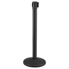 Crowd Control Stanchions, 2-Pack Crowd Control Barriers with 6.5FT Black Retractable Belt, Plastic Stanchion Queue Post, Belt Barriers Line Divider Stanchion Set for Party, Airport, Exhibition