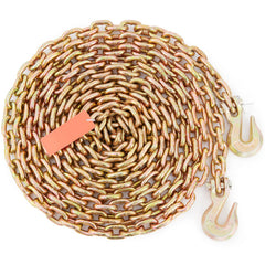 Transport Binder Chain, 2222 kg Working Load Limit, G80 Tow Chain Tie Down with Grab Hooks, DOT Certified, Galvanized Coating Manganese Steel for Dock Factory Construction Site