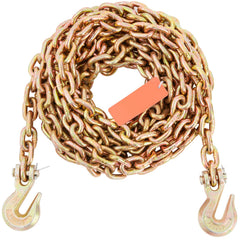 Transport Binder Chain, 2222 kg Working Load Limit, G80 Tow Chain Tie Down with Grab Hooks, DOT Certified, Galvanized Coating Manganese Steel for Dock Factory Construction Site