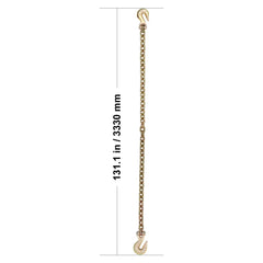G80 Transport Binder Chain, 10 mm x 316 cm Tow Chain with Clevis Grab Hooks, 3.22T Safe Working Load, Heavy Duty Trailer Logging Chain for Transporting Towing Truck Tie Down Binding Equipment