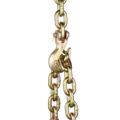 G80 Transport Binder Chain, 10 mm x 316 cm Tow Chain with Clevis Grab Hooks, 3.22T Safe Working Load, Heavy Duty Trailer Logging Chain for Transporting Towing Truck Tie Down Binding Equipment