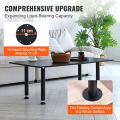 406.4MM Adjustable Desk Legs, Reinforced Steel Office Table Furniture legs Set of 4 for DIY, 1200 lbs Load Capacity Heavy Duty Desk Legs, Quick Instalation Legs with Adjustable Foot Cup Black