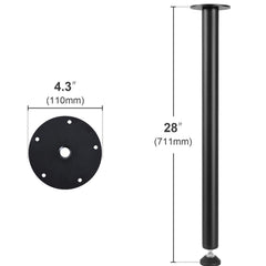 711.2MM Adjustable Desk Legs, Reinforced Steel Office Table Furniture legs Set of 4 for DIY, 544.3KG Load Capacity Heavy Duty Desk Legs, Quick Instalation Legs with Adjustable Foot Cup Black