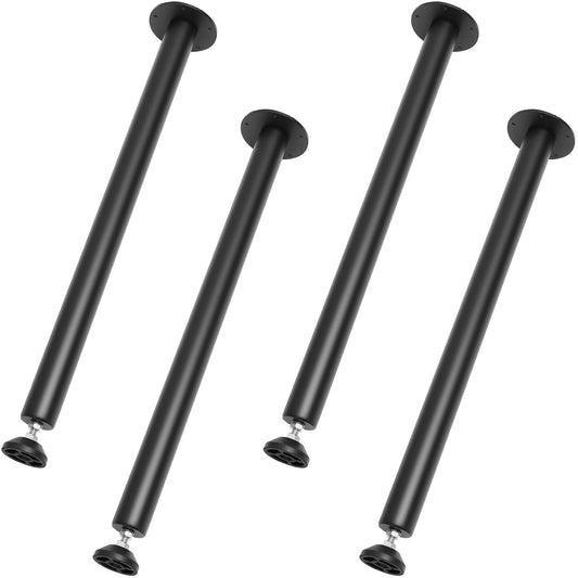 711.2MM Adjustable Desk Legs, Reinforced Steel Office Table Furniture legs Set of 4 for DIY, 544.3KG Load Capacity Heavy Duty Desk Legs, Quick Instalation Legs with Adjustable Foot Cup Black