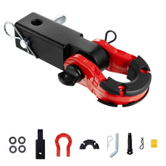 Shackle Hitch Receiver, Fits 50 mm Receivers, 29.9 Tons Breaking Strength, D Ring Shackle with Trailer Hitch Lock Pin, Heavy Duty Towing Accessories for Trucks, Jeeps, Off-Road Vehicle Recovery