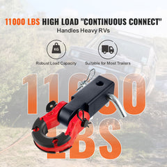 Shackle Hitch Receiver, Fits 50 mm Receivers, 29.9 Tons Breaking Strength, D Ring Shackle with Trailer Hitch Lock Pin, Heavy Duty Towing Accessories for Trucks, Jeeps, Off-Road Vehicle Recovery