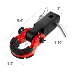 Shackle Hitch Receiver, Fits 50 mm Receivers, 29.9 Tons Breaking Strength, D Ring Shackle with Trailer Hitch Lock Pin, Heavy Duty Towing Accessories for Trucks, Jeeps, Off-Road Vehicle Recovery