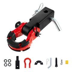 Shackle Hitch Receiver, Fits 50 mm Receivers, 29.9 Tons Breaking Strength, D Ring Shackle with Trailer Hitch Lock Pin, Heavy Duty Towing Accessories for Trucks, Jeeps, Off-Road Vehicle Recovery