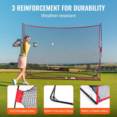 Golf Practice Hitting Net, Huge 10.8x7ft Golf Net, Personal Driving Range for Indoor Outdoor Use, Portable Home Golf Aid Net with Solid Fiberglass Frame and Carry Bag, Gift for Men, Golf Lover