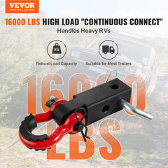 Shackle Hitch Receiver 50 mm, 29.9 Tons Breaking Strength, D Ring Shackle with Trailer Hitch Lock Pin, Heavy Duty Towing Accessories for Trucks, Jeeps, Off-Road Vehicle Recovery, Aluminum Alloy
