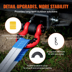 Shackle Hitch Receiver 50 mm, 29.9 Tons Breaking Strength, D Ring Shackle with Trailer Hitch Lock Pin, Heavy Duty Towing Accessories for Trucks, Jeeps, Off-Road Vehicle Recovery, Aluminum Alloy