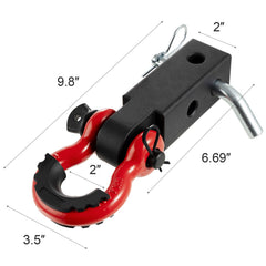 Shackle Hitch Receiver 50 mm, 29.9 Tons Breaking Strength, D Ring Shackle with Trailer Hitch Lock Pin, Heavy Duty Towing Accessories for Trucks, Jeeps, Off-Road Vehicle Recovery, Aluminum Alloy