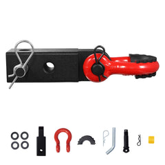 Shackle Hitch Receiver 50 mm, 29.9 Tons Breaking Strength, D Ring Shackle with Trailer Hitch Lock Pin, Heavy Duty Towing Accessories for Trucks, Jeeps, Off-Road Vehicle Recovery, Aluminum Alloy