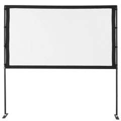Projector Screen with Stand, 80 Inch 160° Wide Angle Indoor Outdoor Projection Screen, 16:9 4K HD Wrinkleless Portable Dual-Stand Screens with Carry Bag, for Movie Home Theater Presentation