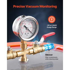 11.36 L Vacuum Chamber with Pump, 3.5 CFM 99 L/min, Single Stage Vacuum Pump, Stainless Steel Degassing Chamber Kit, Tempered Glass Lid, 1.5 m Hose, for Stabilizing Wood Degassing Silicone Resin