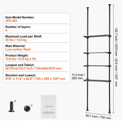 Over the Toilet Storage 4-Tier Bathroom Shelf Rack Space Saver Organizer