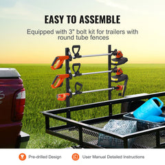 Trimmer Rack, 3 Place Weeder Trimmer Rack, Locking Trim Holder Landscape Trailer Rack Carrier Mount on Open Pickup/Trailer Enclosed Trailers, Pair