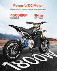 1800W Electric Brushless DC Motor Kit - 48V 4500rpm Motor with Upgraded Speed Controller, Foot Pedal and Throttle Grip Kit for Go Karts E-Bike Motorcycle Scooter