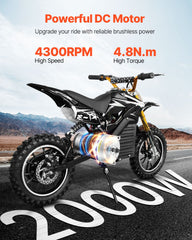 2000W Electric Brushless DC Motor Kit - 48V 4300rpm Motor with Upgraded Speed Controller and Throttle Grip Kit for Go Karts E-Bike Motorcycle Scooter DIY
