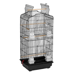 Large Bird Cage, 62 in, Open Top Parakeet Cage with Rolling Stand, Steel Bird Flight Cage with Removable Tray, Budgie Birdcage with 4 Perches, Parrot Cage for Lovebirds Cockatiels Pet Toy