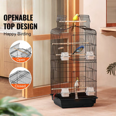 Bird Flight Cage 39 in Hanging Metal Parakeet Cage for Cockatiels Parrot