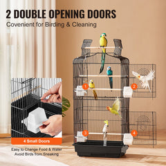 Bird Flight Cage 39 in Hanging Metal Parakeet Cage for Cockatiels Parrot