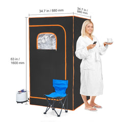 Portable Steam Sauna Tent Full Size 1000W Personal Sauna Blanket W/ Chair, 880 x 880 x 1600 mm
