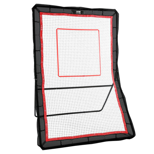Lacrosse Rebounder for Backyard, 5x7 Ft Volleyball Bounce Back Net, Pitchback Throwback Baseball Softball Return Training Screen, Adjustable Angle Shooting Practice Training Wall with Target