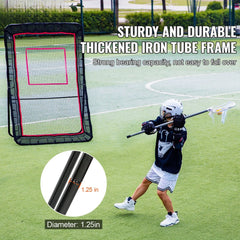 Lacrosse Rebounder for Backyard, 5x7 Ft Volleyball Bounce Back Net, Pitchback Throwback Baseball Softball Return Training Screen, Adjustable Angle Shooting Practice Training Wall with Target