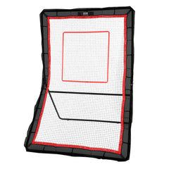 Lacrosse Rebounder for Backyard, 5x7 Ft Volleyball Bounce Back Net, Pitchback Throwback Baseball Softball Return Training Screen, Adjustable Angle Shooting Practice Training Wall with Target
