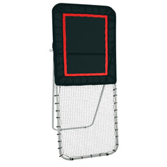 Folding Lacrosse Rebounder for Backyard, 3x8 Ft Volleyball Bounce Back Net, Pitchback Throwback Baseball Softball Return Training Screen, Adjustable Angle Shooting Practice Training Wall, Black