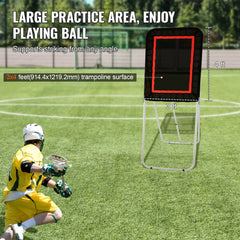 Folding Lacrosse Rebounder for Backyard, 3x4 Ft Volleyball Bounce Back Net, Pitchback Throwback Baseball Softball Return Training Screen, Adjustable Angle Shooting Practice Training Wall, Black