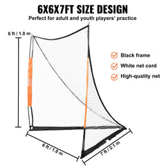 Lacrosse Goal, 1.8mx1.8m Lacrosse Net, Portable Lacrosse Goal with Carry Bag, Fiberglass Rod Backyard Lacrosse Training Equipment, Easy Setup Collegiate Goal, Perfect for Youth Adult Training