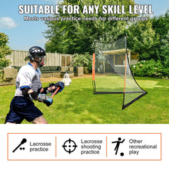 Lacrosse Goal, 1.8mx1.8m Lacrosse Net, Portable Lacrosse Goal with Carry Bag, Fiberglass Rod Backyard Lacrosse Training Equipment, Easy Setup Collegiate Goal, Perfect for Youth Adult Training