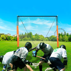 Lacrosse Goal, 1.8mx1.8m Lacrosse Net, Portable Lacrosse Goal with Carry Bag, Fiberglass Rod Backyard Lacrosse Training Equipment, Easy Setup Collegiate Goal, Perfect for Youth Adult Training